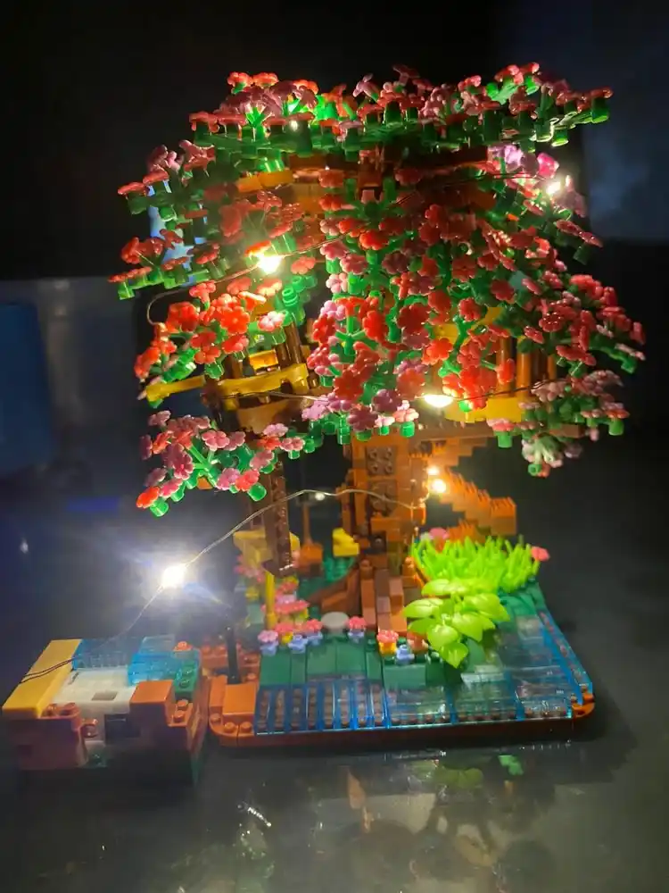 Конструктор 3D ночник сакура, 2008 деталей, сделай сам, в подарочной упаковке