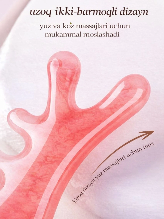 4-tasi-1 da massaj taroq GuaSha massajeri, yuz bosh va tana uchun, smoladan ishlangan