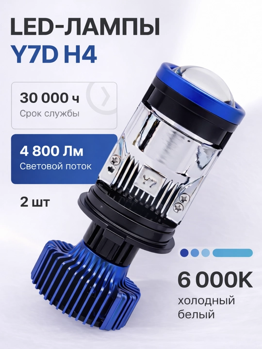 Zimmer Y7D, Y7 LED H4 120W: avtomobil faralari uchun chiziqli svetodiod - 