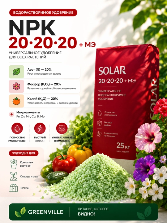 НПК NPK УРАЛХИМ SOLAR — профессиональные водорастворимые удобрения - 