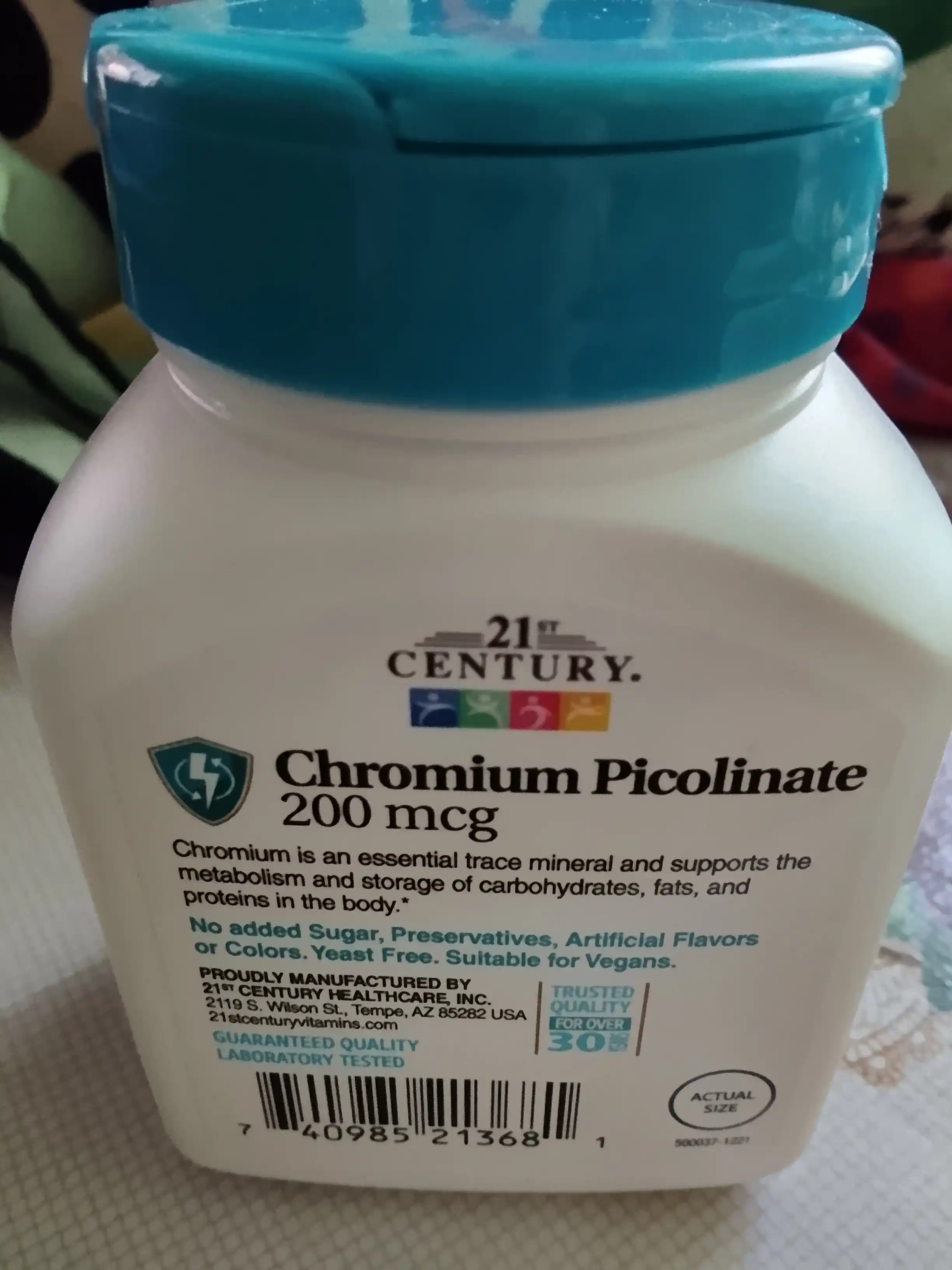 Хром Пиколинат, 21st Century Chromium Picolinate 200 мкг, для похудения, инобаланс 100 таб