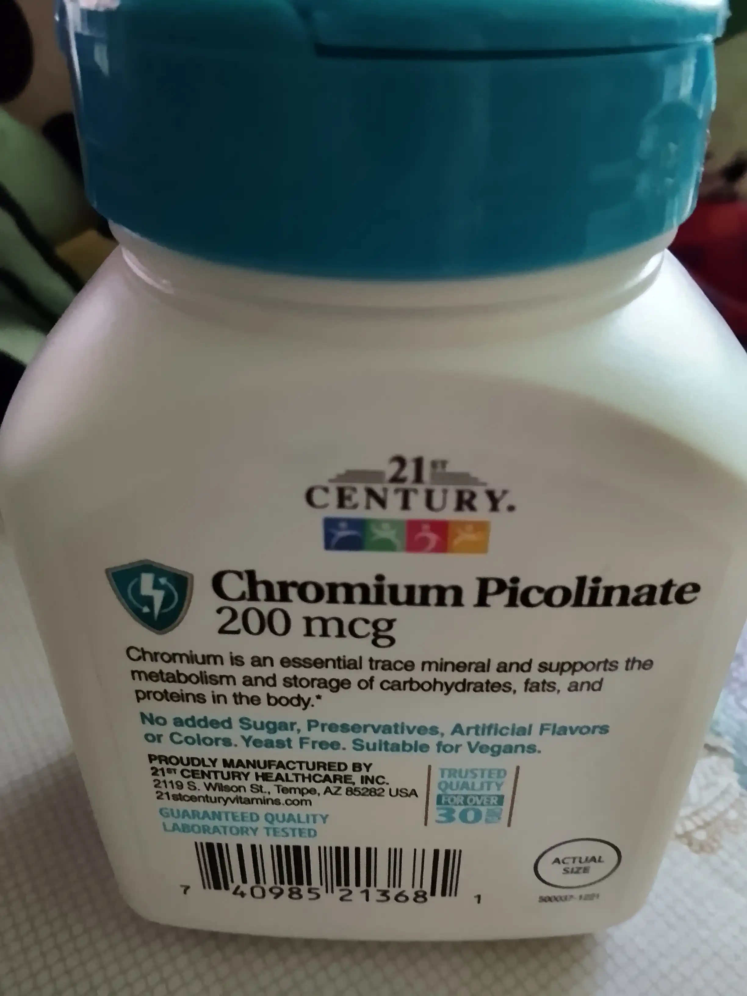 Хром Пиколинат, 21st Century Chromium Picolinate 200 мкг, для похудения, инобаланс 100 таб