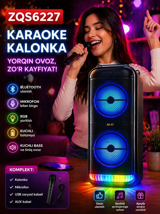 Bluetooth караоке-колонка (ZQS6166 / ZQS 6227)