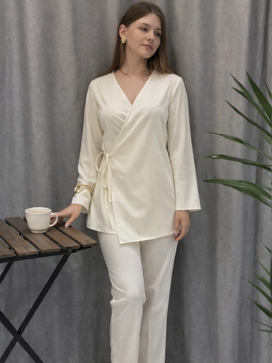 Bog‘ichli kimono ayollar uchun , Yengil kimono  S M L  Polyester