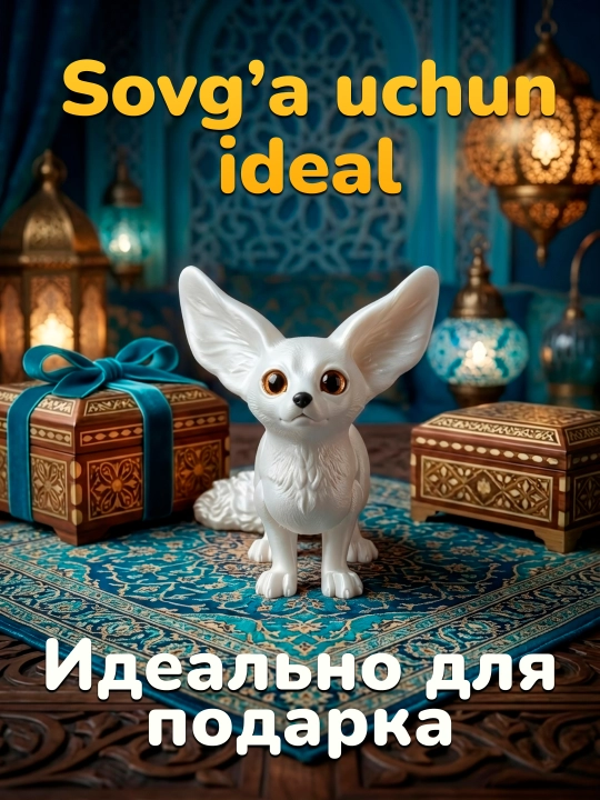 3D printerda chop etilgan stressga qarshi harakatlanuvchi o‘yinchoq, tulki fenek