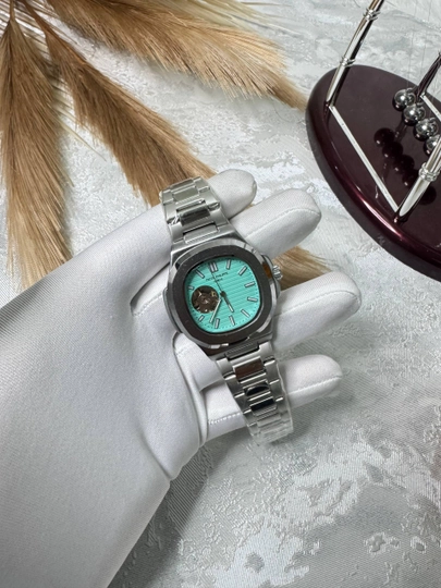 Мужские наручные часы Patek Philippe — классический дизайн, механический механизм — BRANDLU-PATEKGENEVMEXTEM-БИРЮЗ