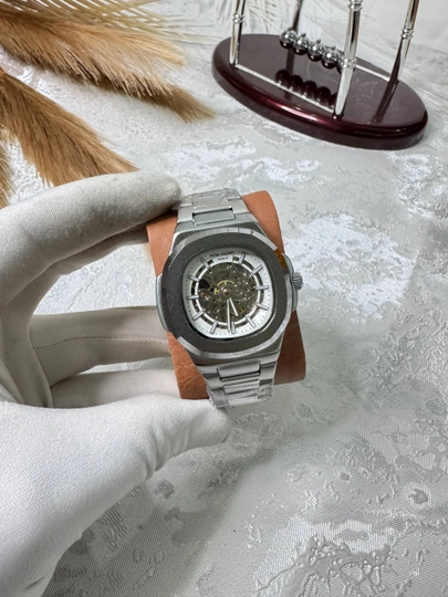 Мужские наручные часы Patek Philippe — классический дизайн, механический механизм — BRANDLU-PATEKGENEVMEXTEM-КРЕМОВ