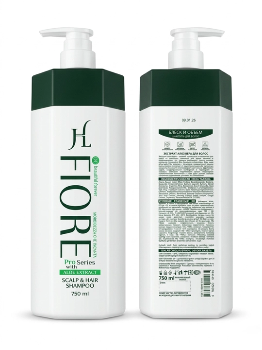 Professional soch shampuni 750 ml: zanjabil, aloe, jenshen