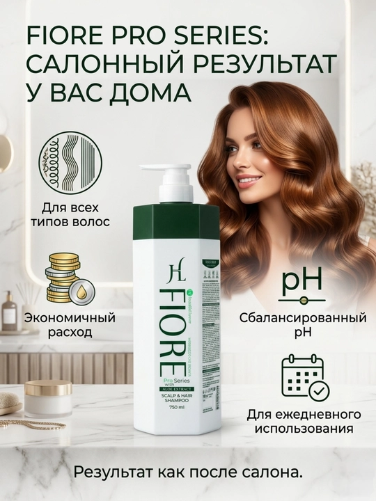 Professional soch shampuni 750 ml: zanjabil, aloe, jenshen