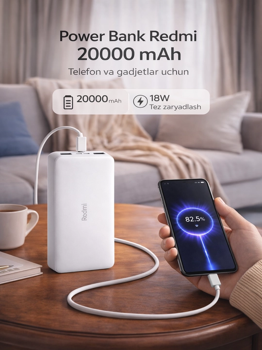 Быстрое зарядное устройство Powerbank 20 000 мАч, 10 000 мАч