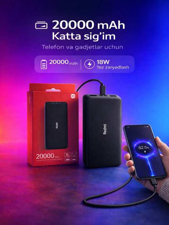 Быстрое зарядное устройство Powerbank 20 000 мАч, 10 000 мАч - 