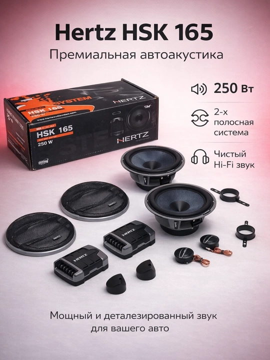 Hertz HSK 165 2-komponentli avtomobil akustikasi, 165 mm - 