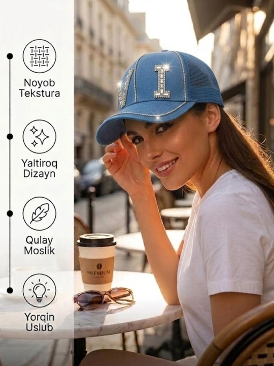 Ayollar va qizlar uchun kepkalar, beysbol qalpog'i, unisex