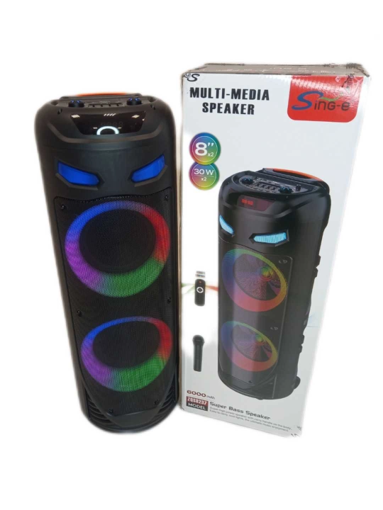 Большая беспроводная калонка Bluetooth караоке с микрофоном RGB подсветкой - 