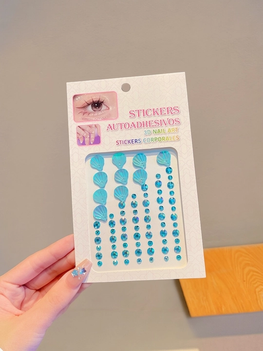 Стразы для лица и ногтей самоклеящиеся, 3D фигурные наклей, декоративные камни для макияжа