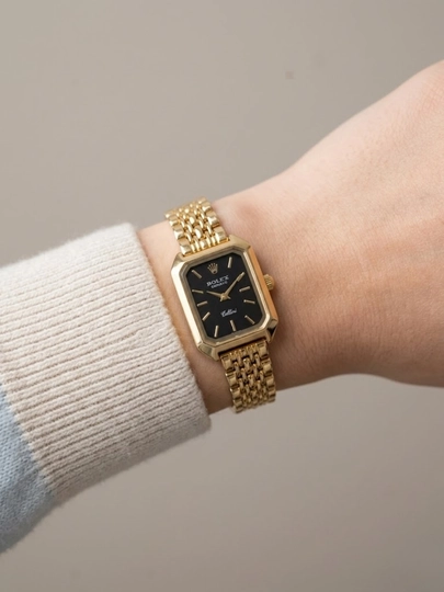 Женские кварцевые часы Rolex, классические, металлический браслет, в подарочной коробке — WTCLINE-AROLEX-ЧЕРН