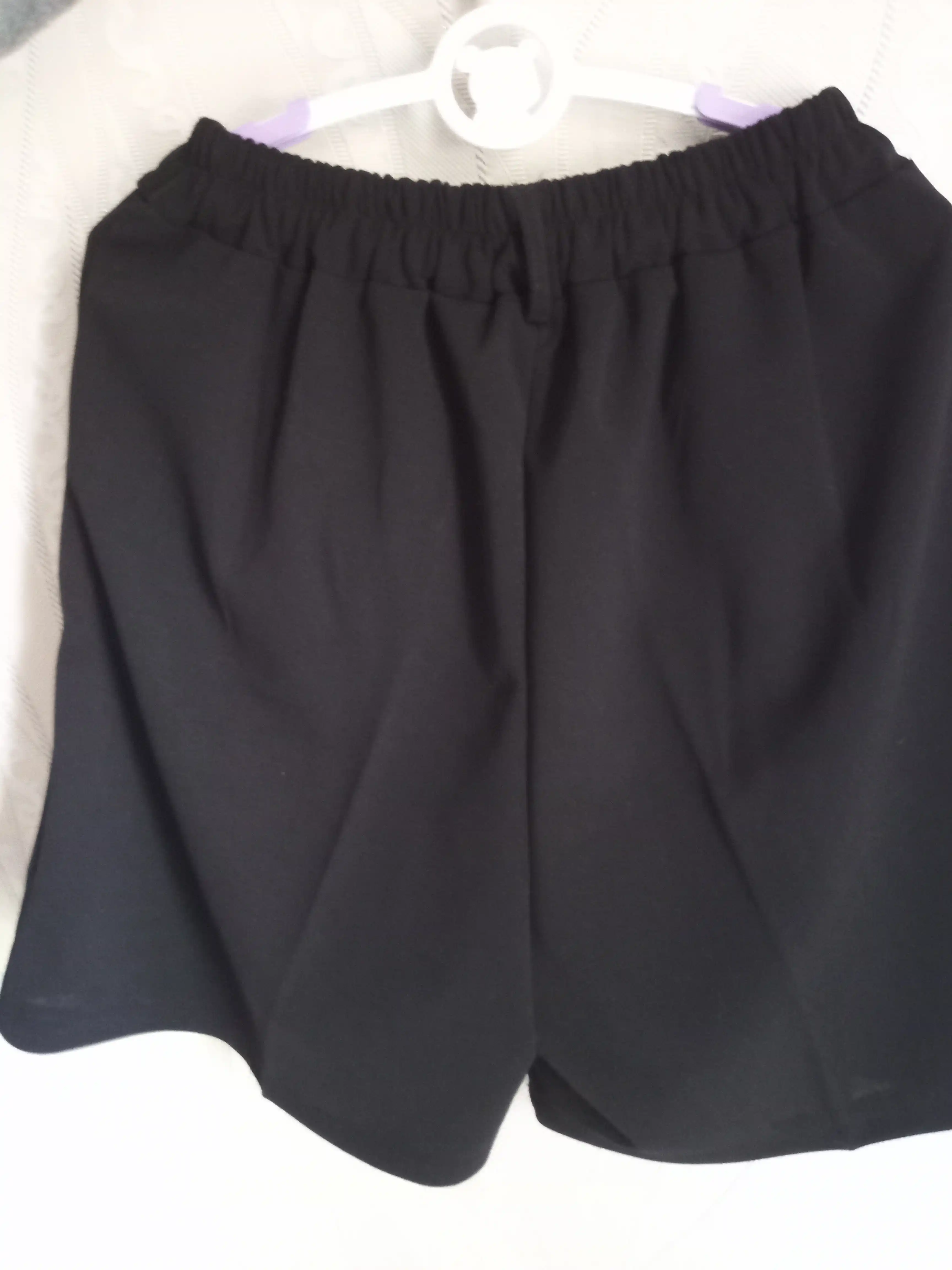 Ayollar uchun bermuda shortiklar, baland bel, erkin fason, yozgi