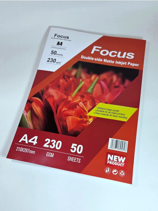 Матовая фотобумага Focus A4, 230/250/300 г/м², 50 листов, двусторонняя - 