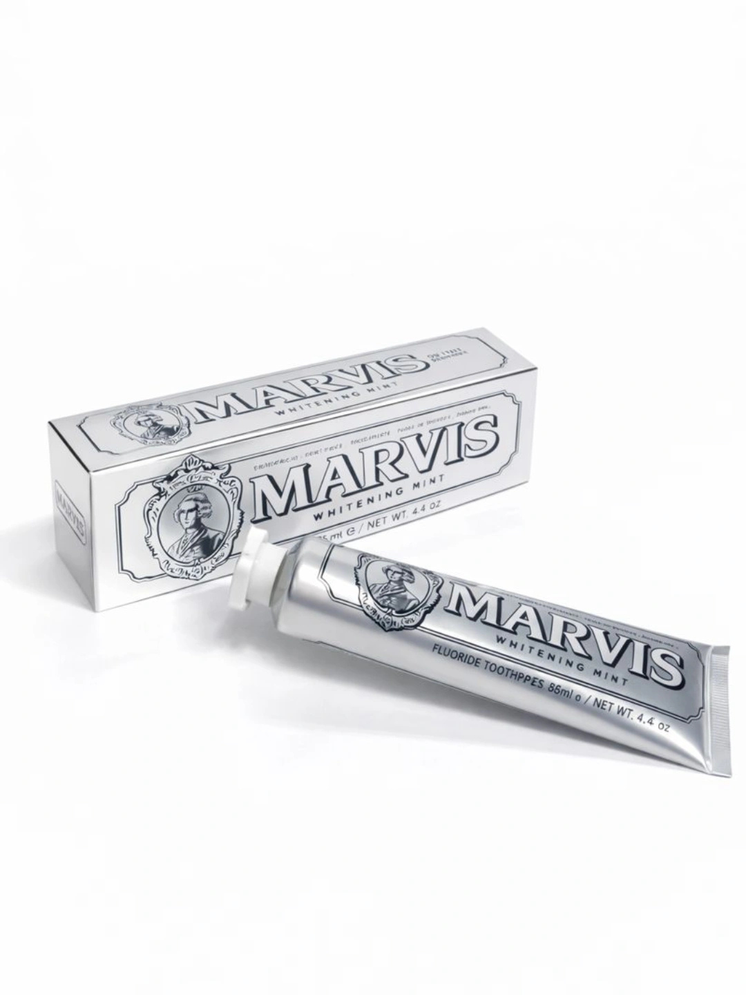 Marvis Whitening Mint tish pastasi – tishlarni oqartiruvchi tish pastasi, 85 ml
