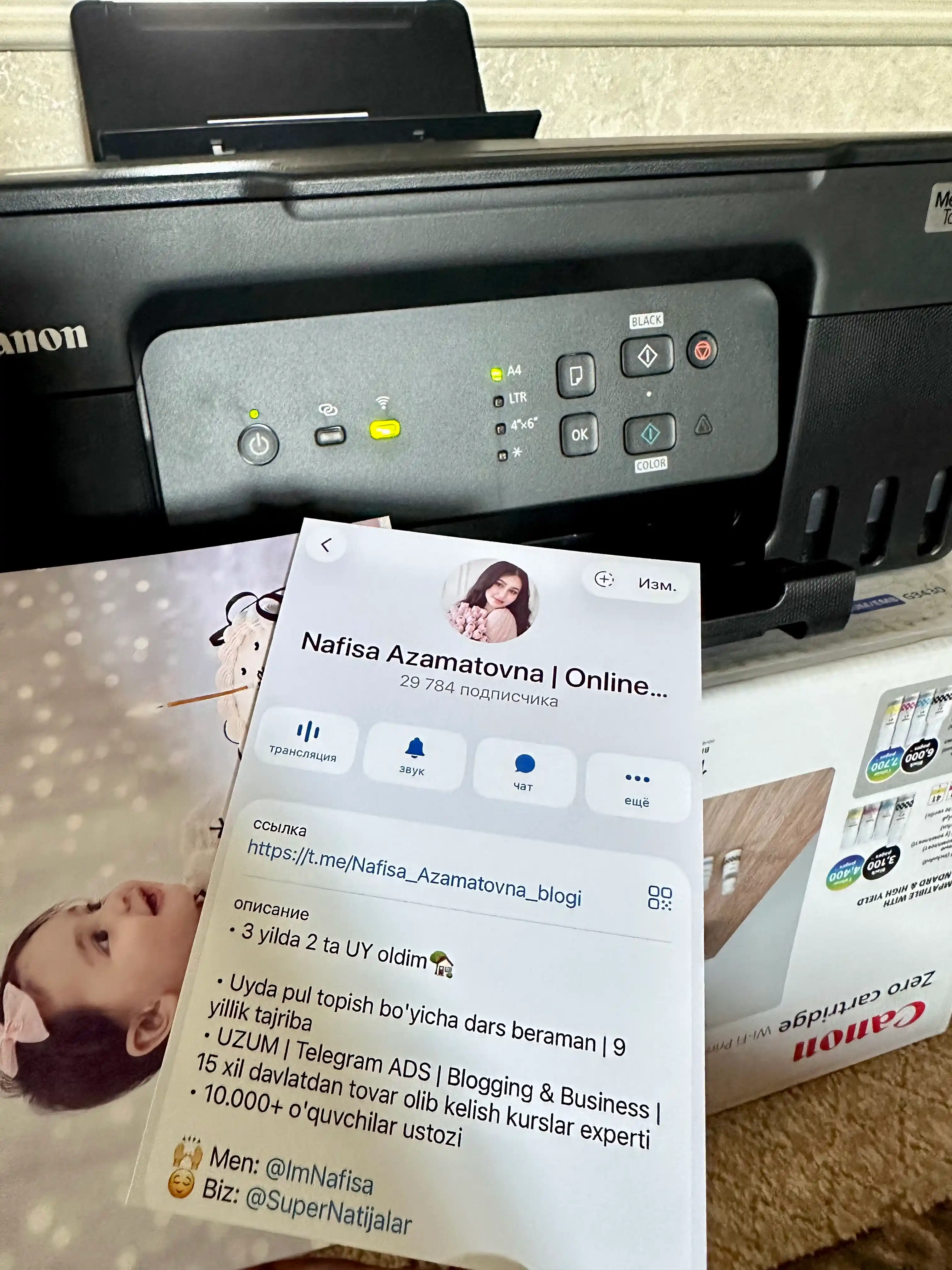 Rangli printer Canon PIXMA G3430 3 tasi 1 da, Wi-Fi, skaner va chop etish, MFP