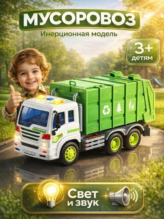 Набор игрушечных служебных машинок для детей 1:16, со световыми и звуковыми эффектами - 