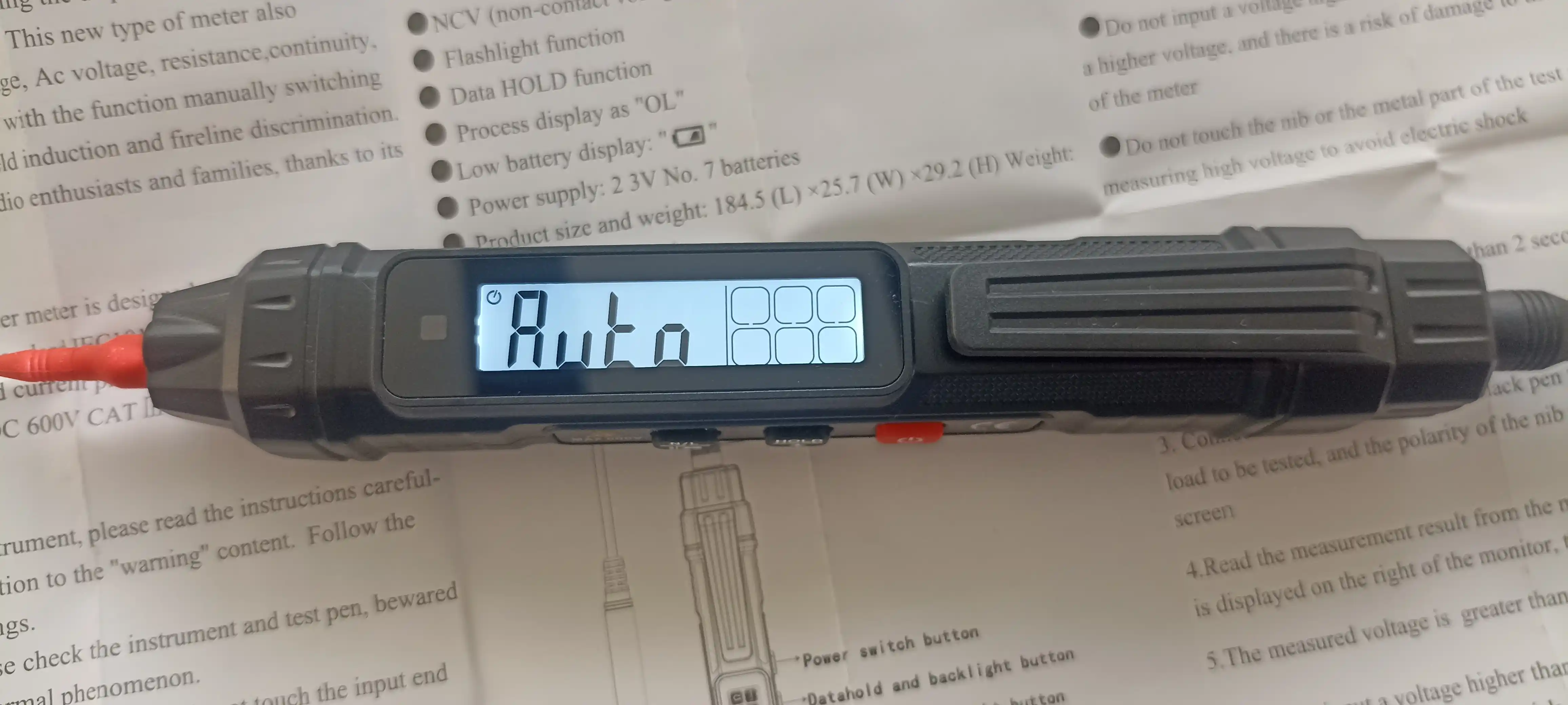 Raqamli qo'l multimetri, 4000 ohmli qo'lda hisoblash bilan professional asbob