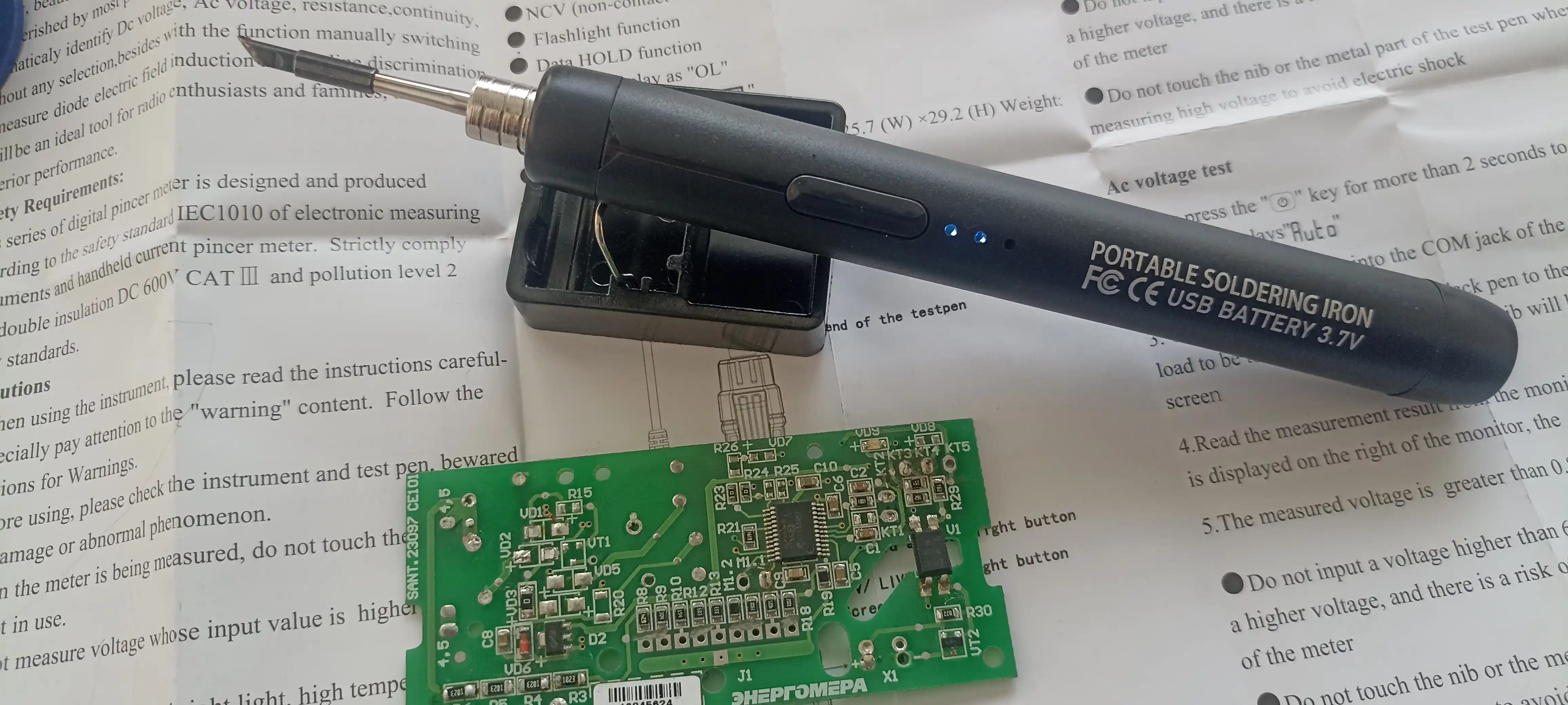Portativ simsiz elektr payalnik 3 xil uchi bilan USB Type-C qayta zaryadlanuvchi 3.7V 8W