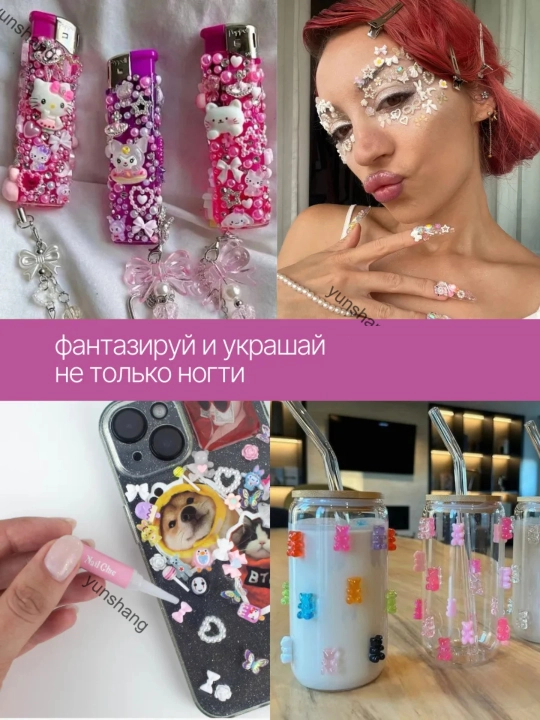 Аксессуары для ногтей, объемные 3D бантики, фигуры для дизайна ногтей
