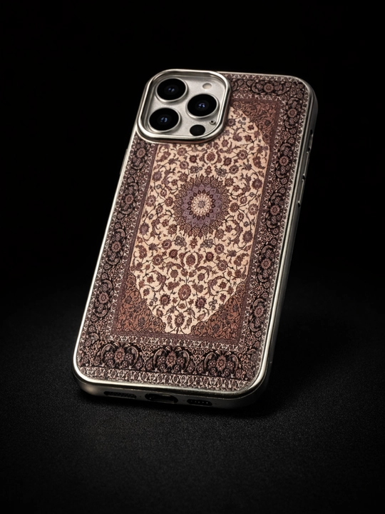 Чехол для iPhone 14 Pro Max, с ковровым дизайном, кожаный - 