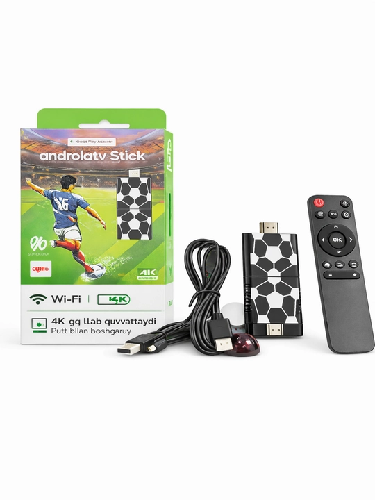 Android TV Stick 4K с Wi-Fi медиаустройством