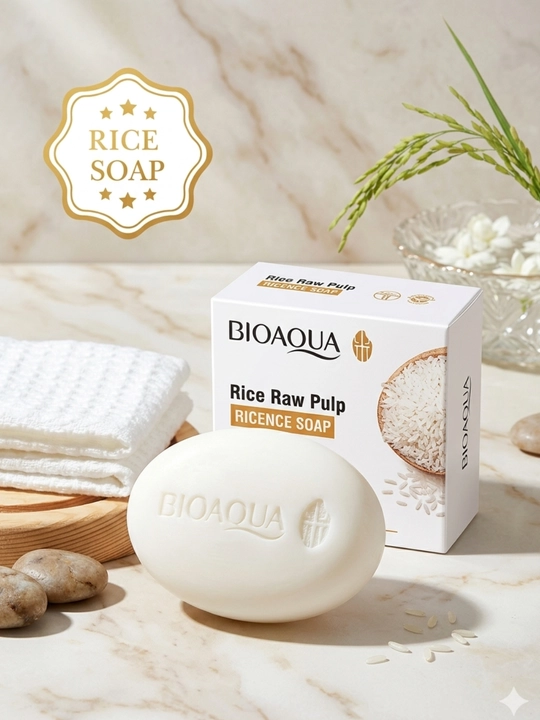 BIOAQUA oqartiruvchi sovuni, guruch ekstrakti bilan, yuz va tana uchun, 100 g