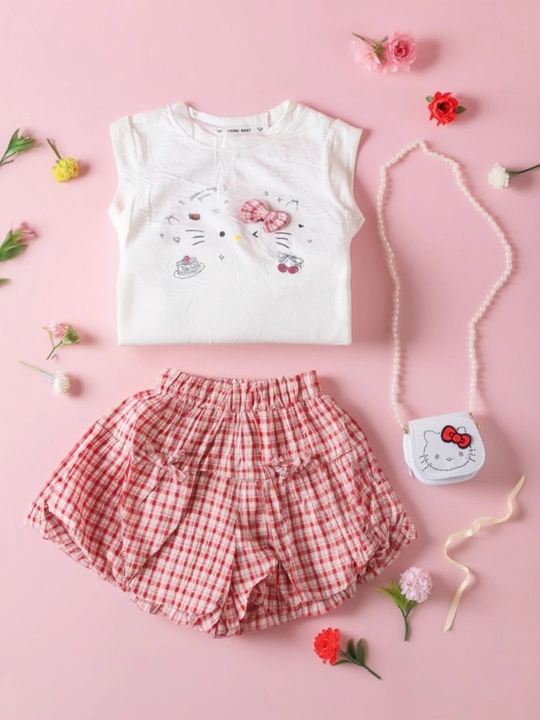 Hello Kitty комплект: футболка и шорты с юбкой (skort)