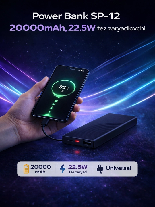 Зарядное устройство Powerbank 20 000 мАч, 10 000 мАч