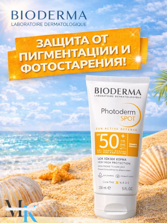 Dog‘ va pigmentatsiyaga qarshi SPF 50+ Bioderma Photoderm Spot yuz uchun himoya kremi - 