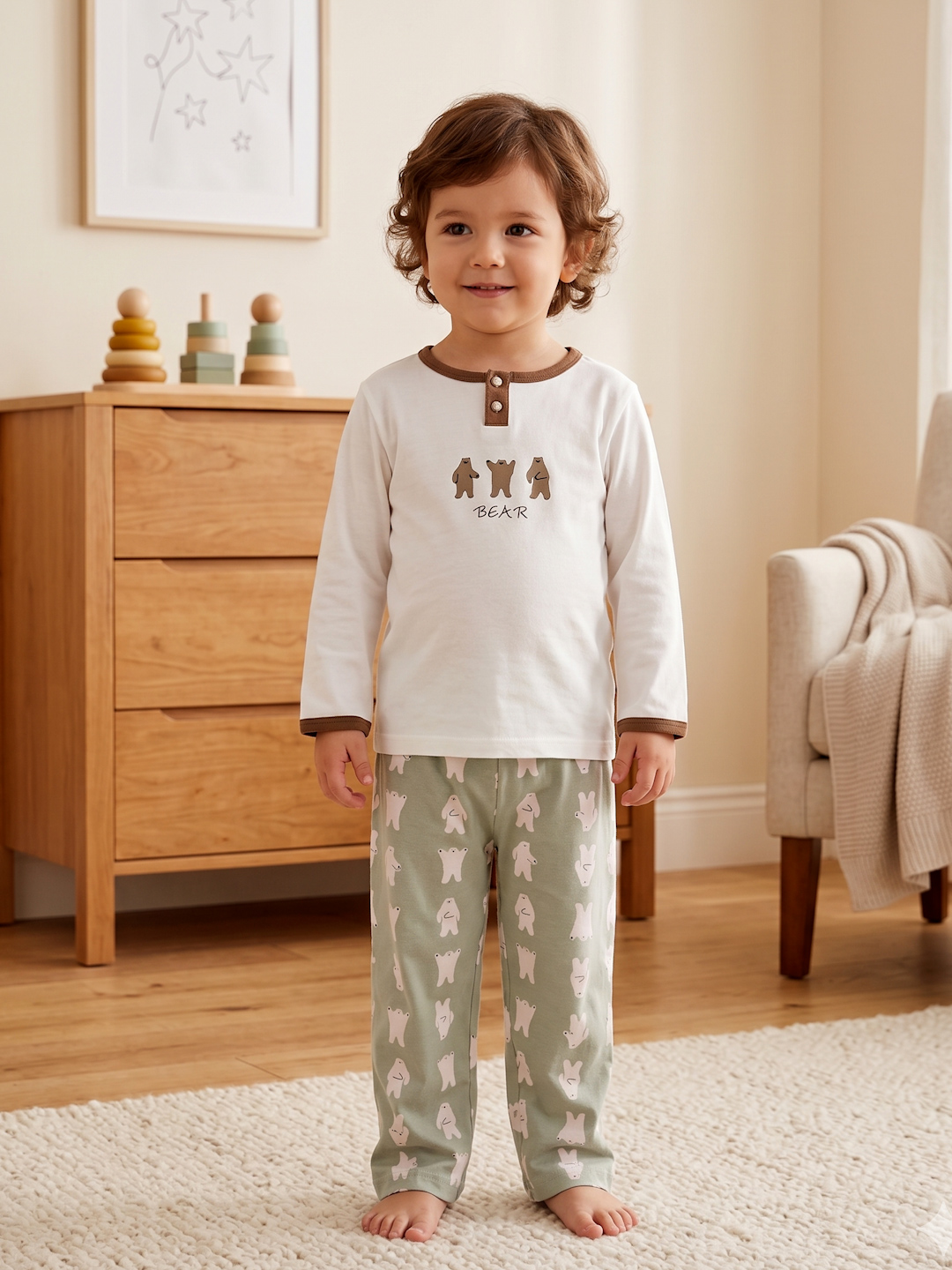 Bolalar uchun pijama, yozgi pijama, 1,5-5 yosh, paxta - 