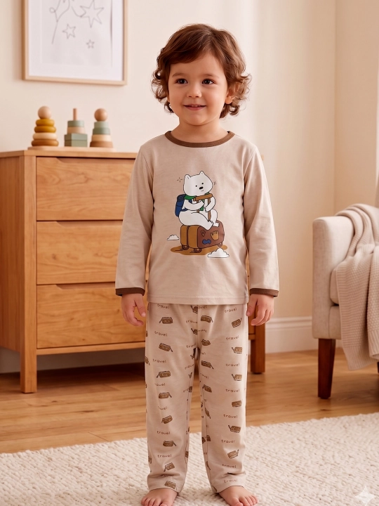 Bolalar uchun pijama, yozgi pijama, 1,5-5 yosh, paxta - 