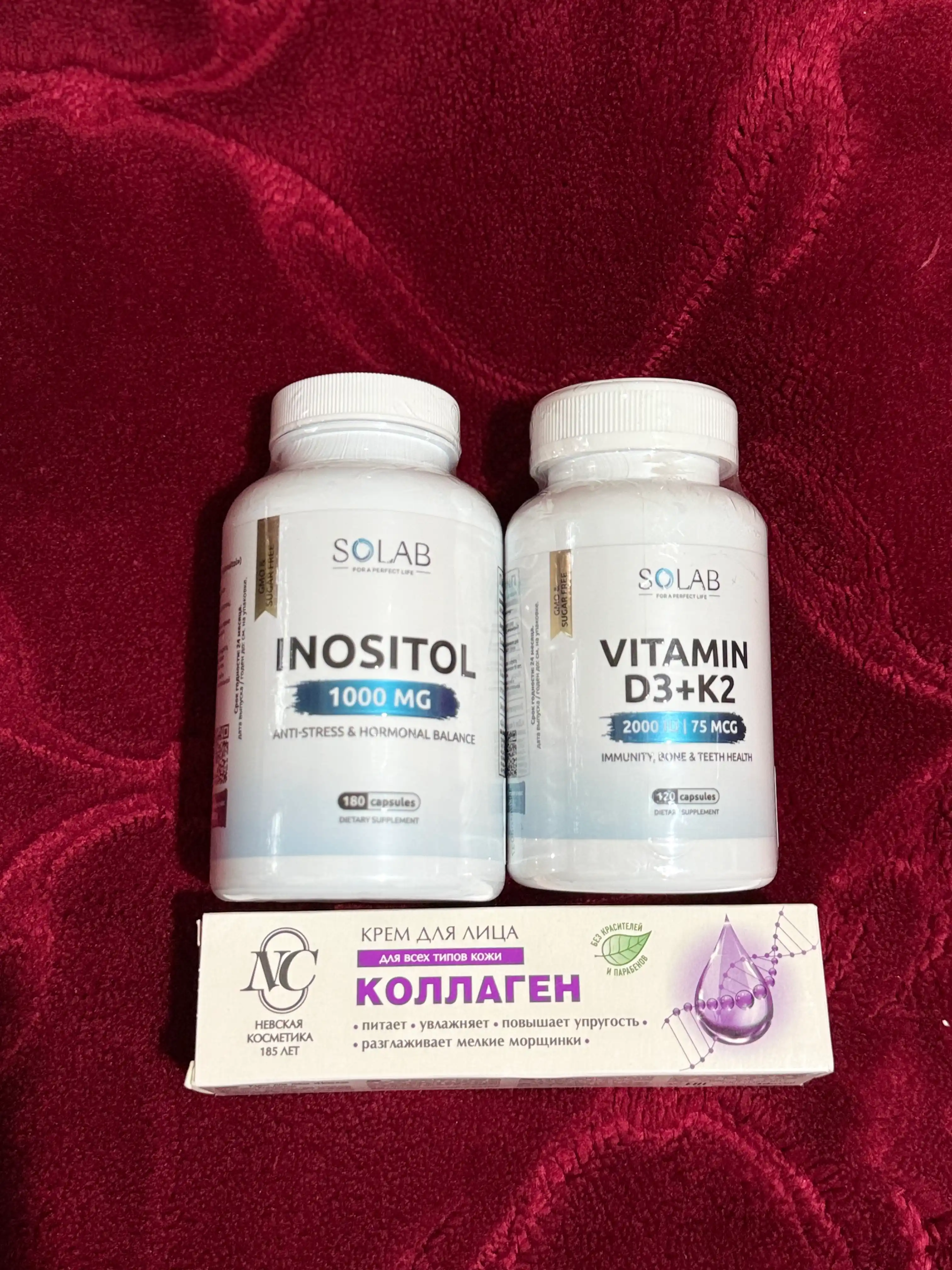 Витамин D3+К2, SOLAB, D3 2000 МЕ, 120 капсул