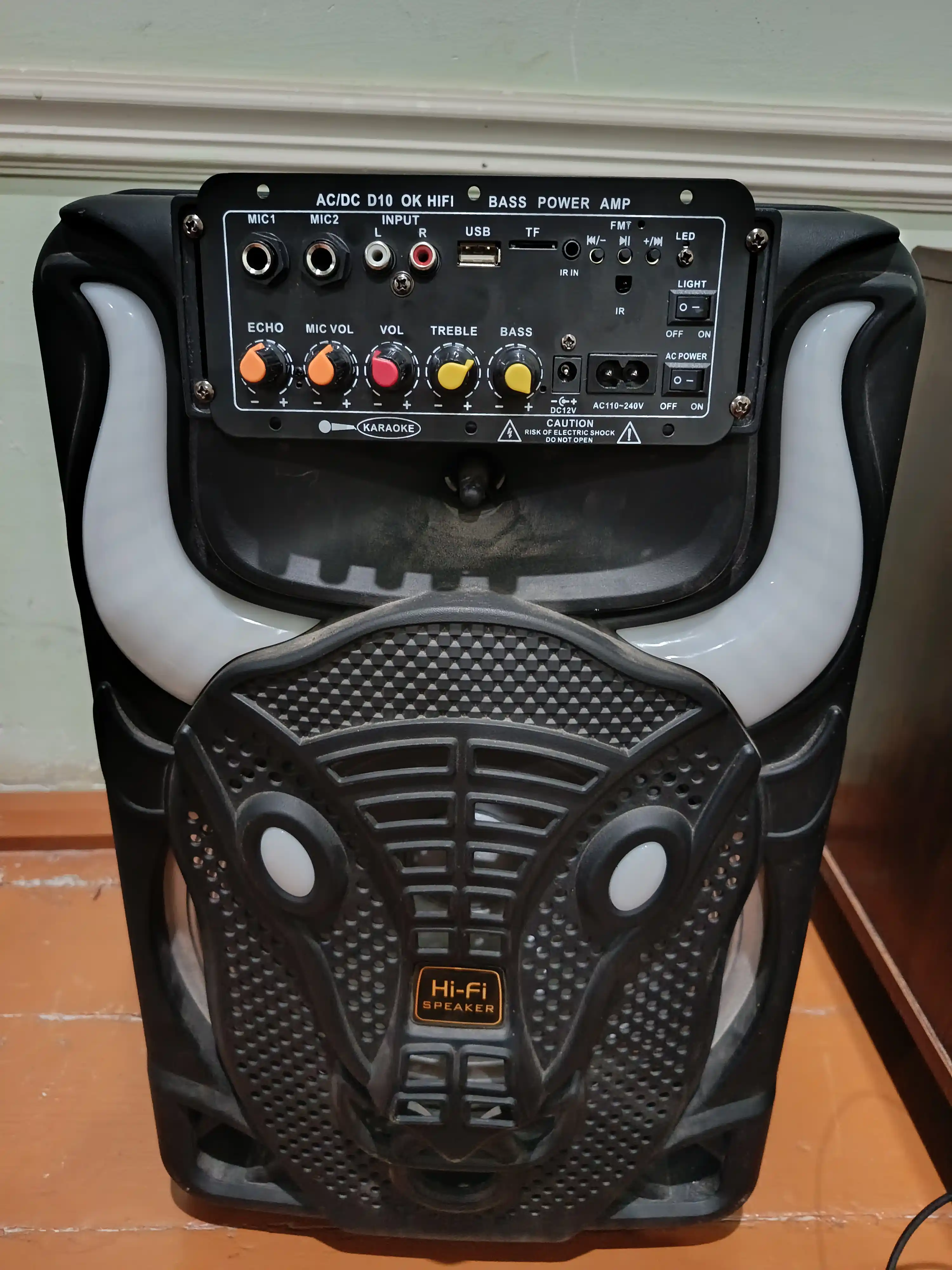 D10 OK HIEI Bluetooth audio usilitel paneli, USB TF FM AUX, 50W RMS, 120W max