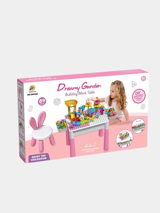 Развивающий детский стол LEGO 6 в 1, со стулом и блоками, для игры и обучения