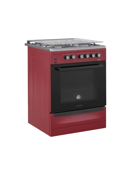 Shivaki 6402 ГП bardoviy mat gaz plita, 4 konforka, 65L pech, elektropodjig, grill - 