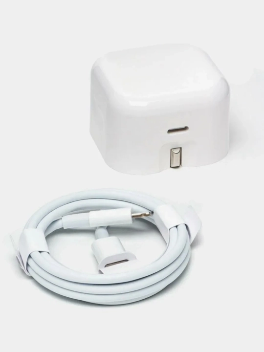 IPhone uchun zaryadchik, zaryadnik tez zaryadlovchi 20 Vt, Type-Cdan Lightning kabel bilan