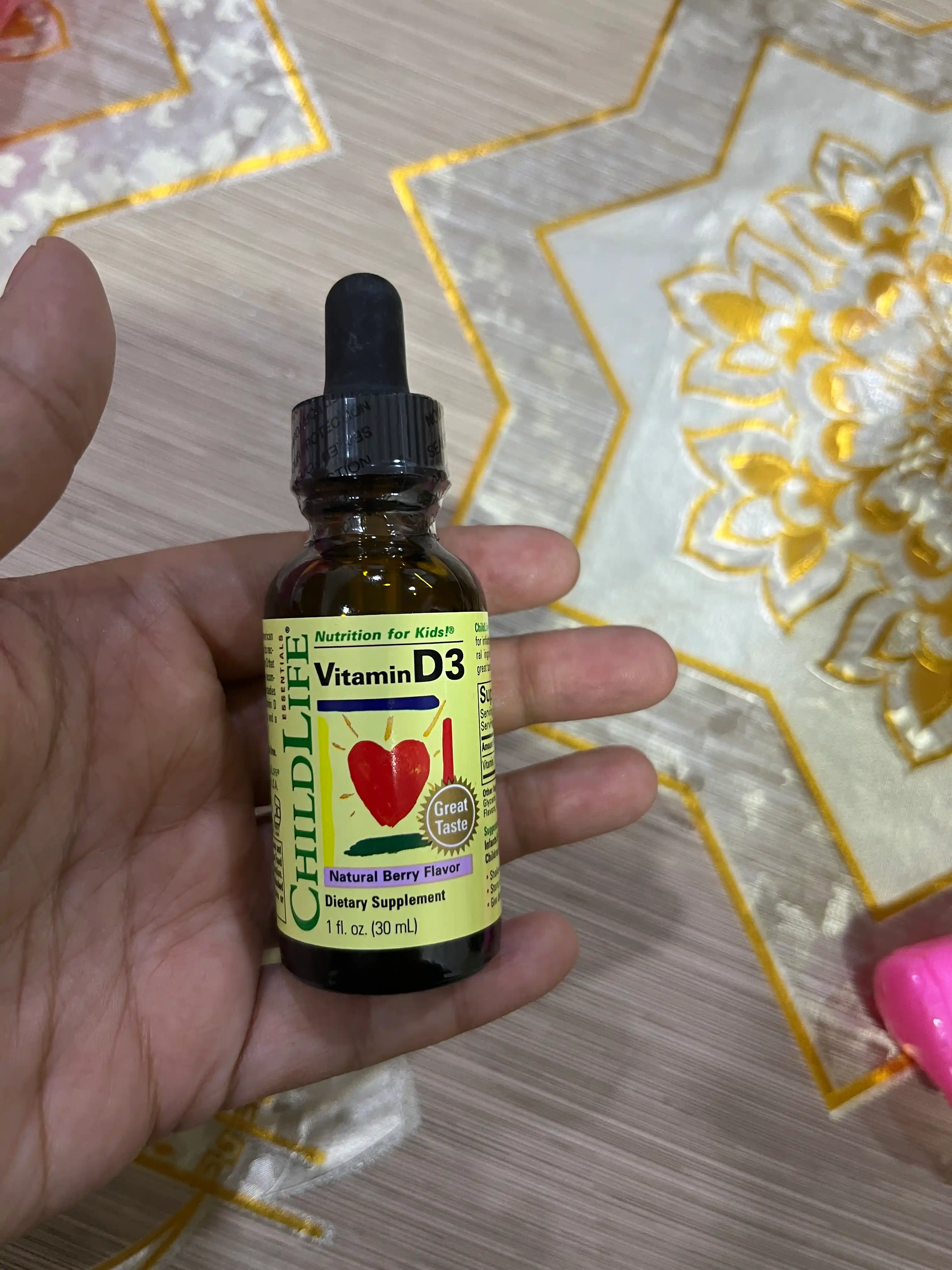 Vitamin D3 meva tami bilan Childlife Essentials 500 ME, 29,6 ml