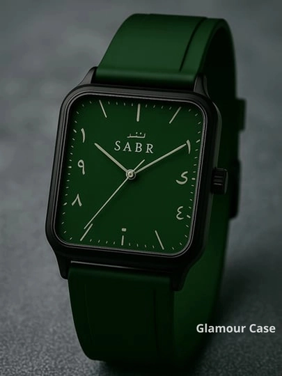 SABR – мужские квадратные часы, с арабскими цифрами — GLACASE-SOATSABR-ЗЕЛЕН