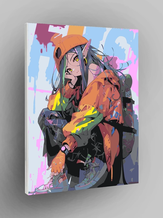 Raqamlar bo'yicha rasm chizish to'plami ARTERY Anime, 40x50 sm, bo'yoqlar bilan