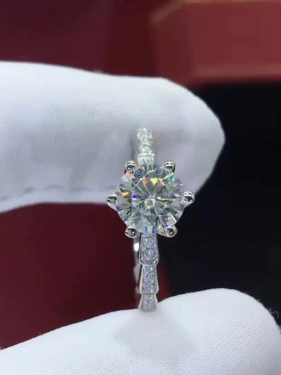 Серебряное кольцо 925 с цирконами для женщин – универсальный размер, премиальный блеск