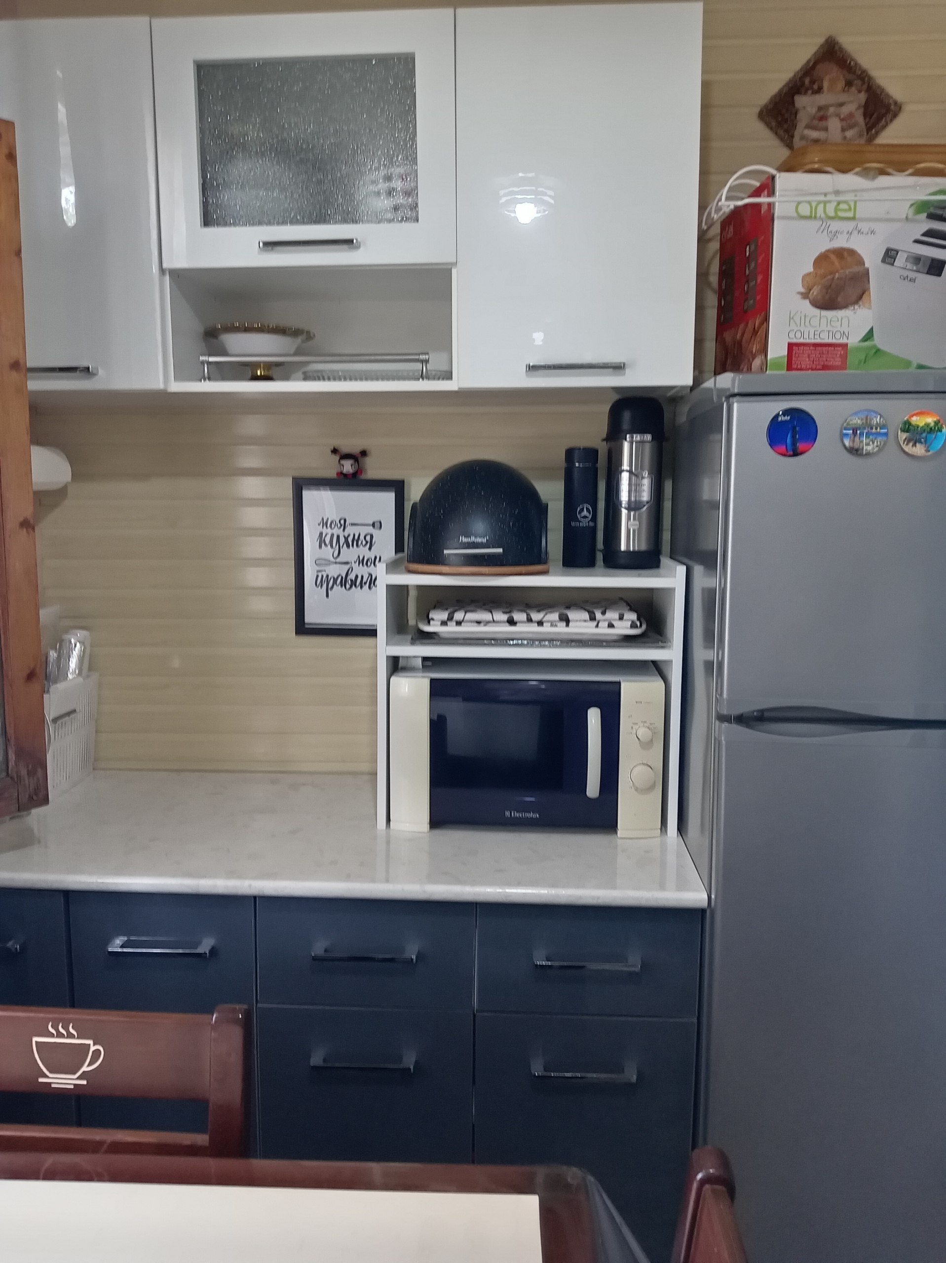 Настольная полка для микроволновой печи, ЛДСП, 2 этажа, 53х48х29,5 см
