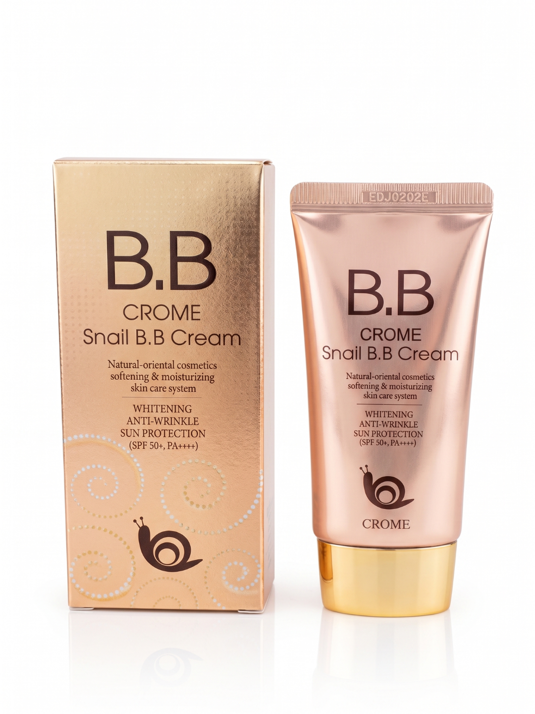 СROME SNAIL BB krem SPF50+ ko'p funksiyali oqartiruvchi tonal krem, ulitkali koreyskiy - 