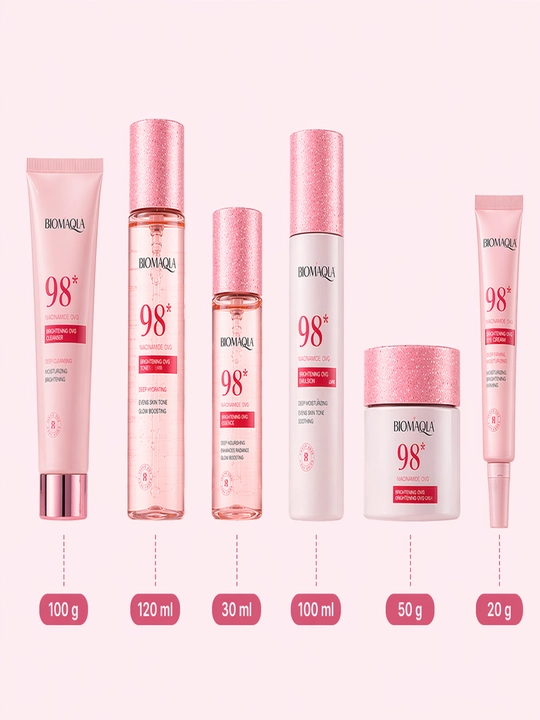 BIOAQUA 98% yuz parvarish to‘plami 6 bosqichli toner serum krem set