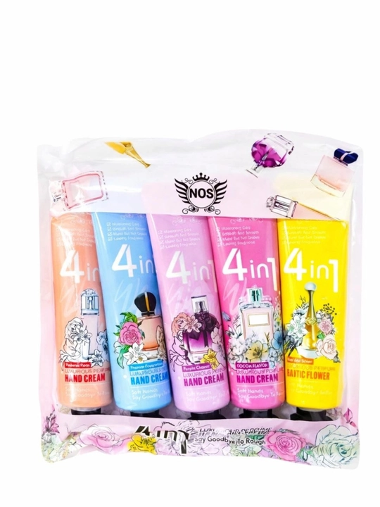 4 in 1 namlantiruvchi qo`l kremlari sovg`a to`plami, 5 xil hid, mini format
