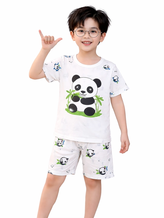 O‘g‘il va qiz bolalar uchun pijama to‘plami, kalta shimli